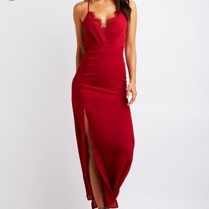 Romantic long red dress